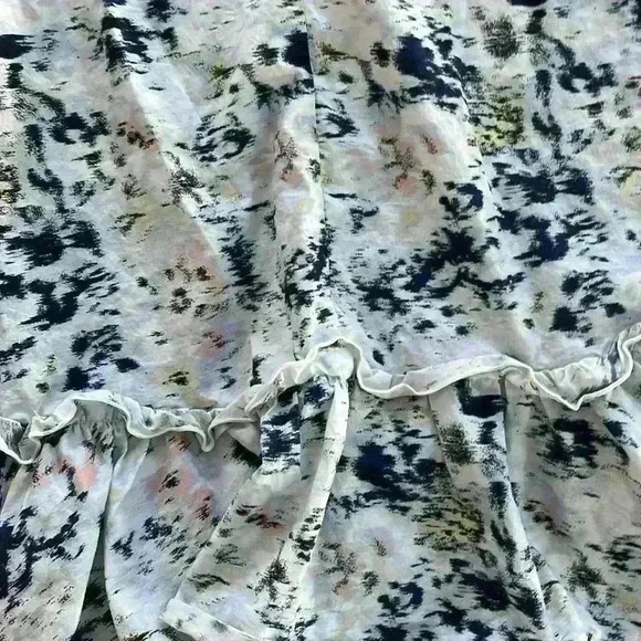 Jason Wu Magnolia Blue Blurred Tie Shoulder Blouse | Size 6 - Picture 7 of 12